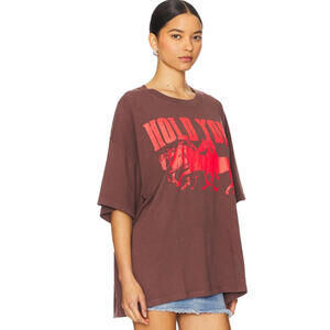 DAYDREAMER Hold Your Horses Tee Brown Stone one size NWT